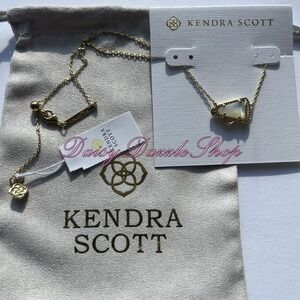 Kendra Scott Cheer Gold Short Pendant Necklace White Mother-of-Pearl megaphone